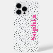 Moderne Personalisierte Polka Dots in Hot Pink Case-Mate iPhone Hülle (Rückseite)