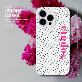 Moderne Personalisierte Polka Dots in Hot Pink Case-Mate iPhone 14 Pro Max Hülle