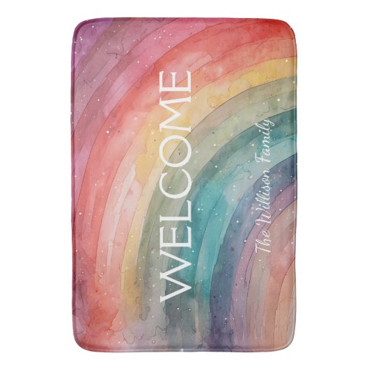 Moderne Personalisierte Regenbogenhaube Badematte (Vorderseite Vertikal)