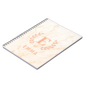 Moderne Personalisierte Rosa Marmorform Name & Lie Notizblock (Linke Seite)