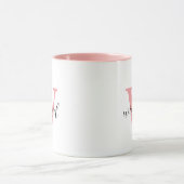 Moderne Personalisierte rosa Monogramm-Tasse Tasse (Zentrum)