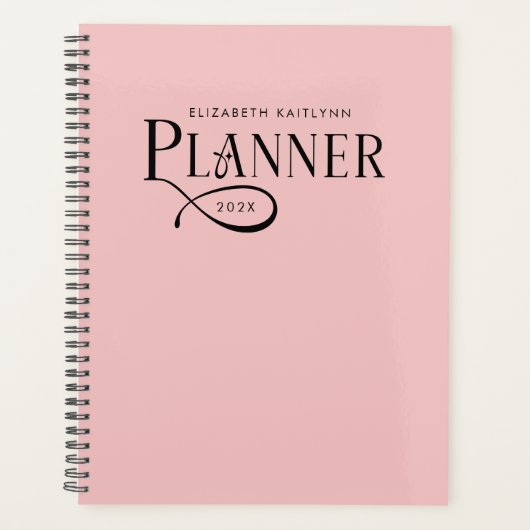 Moderne personalisierte Rosa Planer (Vorderseite)