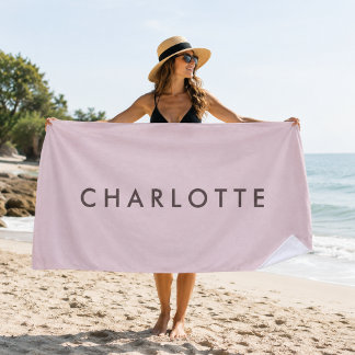 Moderne personalisierte rosafarbene Strandhandtuch
