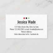 Moderne Personalisierte Rote Rosen Visitenkarte (Rückseite)