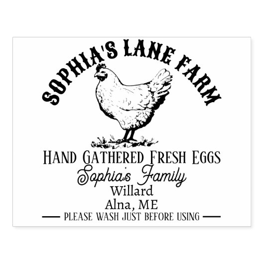 Moderne Personalisierte rustikale Betriebsanschrif Gummistempel (Prägung)