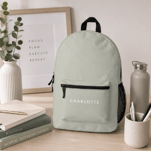 Moderne personalisierte Salbeigrüne Namens-Rucksac Bedruckter Rucksack