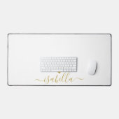 Moderne Personalisierte Schriftzug Name Gold Herz Schreibtischunterlage (Tastatur & Maus)