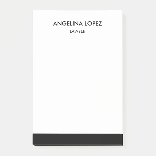 Moderne Personalisierte Schwarz-Weiß-Berufe Post-it Klebezettel (Vorderseite)