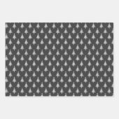 Moderne Personalisierte Schwarz-Weiß-Weihnachten Geschenkpapier Set (Vorderseite 2)