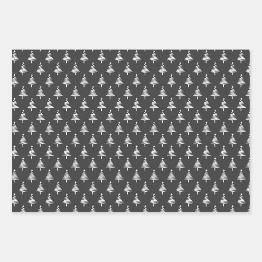 Moderne Personalisierte Schwarz-Weiß-Weihnachten Geschenkpapier Set (Vorderseite 2)