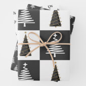 Moderne Personalisierte Schwarz-Weiß-Weihnachten Geschenkpapier Set (Beispiel)