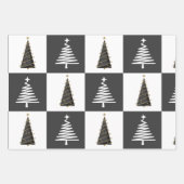 Moderne Personalisierte Schwarz-Weiß-Weihnachten Geschenkpapier Set (Vorderseite)
