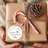 Moderne Personalisierte Schwarze und Goldene Weihn Runder Aufkleber