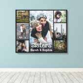 Moderne Personalisierte Schwestern 7 Foto Collage Leinwanddruck (Insitu (Holzboden))