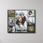 Moderne Personalisierte Schwestern 7 Foto Collage Leinwanddruck (Vorderseite)