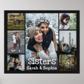 Moderne Personalisierte Schwestern 7 Foto Collage Poster (Vorne)