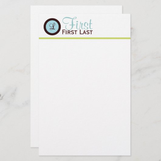 Moderne Personalisierte Stationäre Briefpapier (Vorne/Hinten)