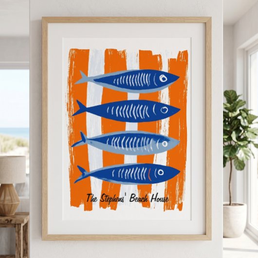 Moderne Personalisierte Strandvilla Poster