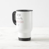 Moderne Personalisierte Superheldin-Mama-Fotocolla Reisebecher (Vorderseite Links)