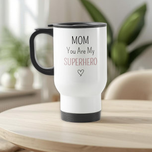 Moderne Personalisierte Superheldin-Mama-Fotocolla Reisebecher
