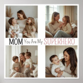 Moderne personalisierte Superheldin-Mutter-Foto-Co Poster (Vorne)