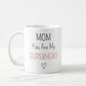 Moderne personalisierte Superheldin-Mutter-Fotocol Kaffeetasse (Links)