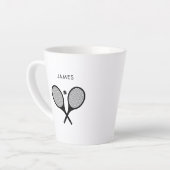 Moderne personalisierte Tennisschläger  Milchtasse (Linke Ecke)