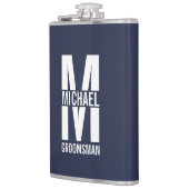 Moderne personalisierte Trauzeugen-Monogramm und N Flachmann (Links)