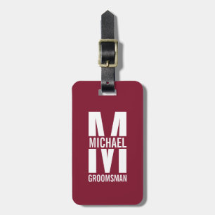 Moderne personalisierte Trauzeugen-Monogramm und N Gepäckanhänger