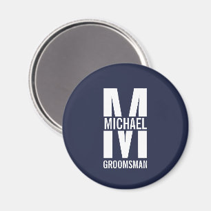 Moderne personalisierte Trauzeugen-Monogramm und N Magnet