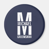 Moderne personalisierte Trauzeugen-Monogramm und N Magnet (Vorne)