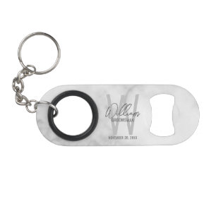 Moderne personalisierte Trauzeugen-Monogramm und N Mini Flaschenöffner