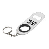 Moderne personalisierte Trauzeugen-Monogramm und N Mini Flaschenöffner (Vorderseite Schrägansicht)