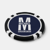 Moderne personalisierte Trauzeugen-Monogramm und N Pokerchips (Einzeln)