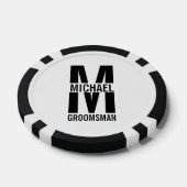 Moderne personalisierte Trauzeugen-Monogramm und N Pokerchips (Einzeln)