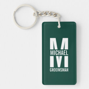 Moderne personalisierte Trauzeugen Monogramm und N Schlüsselanhänger
