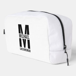 Moderne personalisierte Trauzeugen-Monogramm und N Waschbeutel