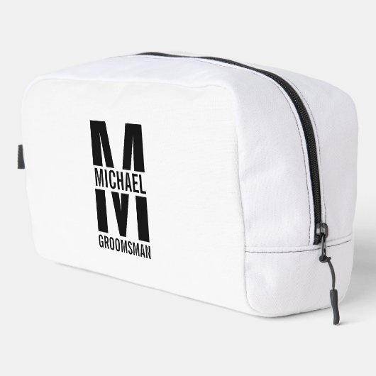 Moderne personalisierte Trauzeugen-Monogramm und N Waschbeutel (Rechte Ecke)