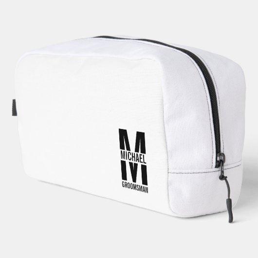 Moderne personalisierte Trauzeugen-Monogramm und N Waschbeutel (Rechte Ecke)