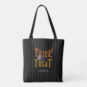 Moderne Personalisierte Trick- oder Treatongram Tasche (Rückseite)