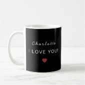 Moderne personalisierte Valentins-Tasse – Ich lieb Kaffeetasse (Links)