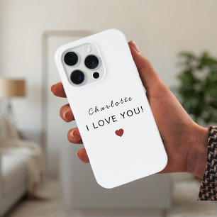 Moderne personalisierte Valentinsgruß – Ich liebe iPhone 15 Pro Hülle