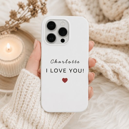 Moderne personalisierte Valentinsgruß – Ich liebe  iPhone Hülle