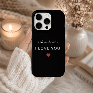 Moderne personalisierte Valentinsgruß – Ich liebe iPhone 15 Pro Hülle