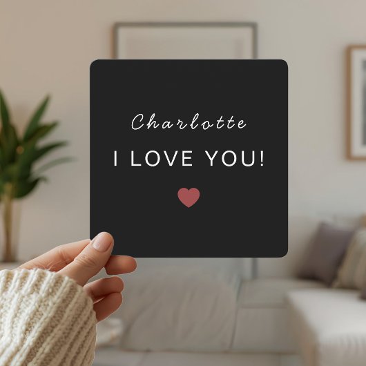 Moderne personalisierte Valentinskarte – Ich liebe
