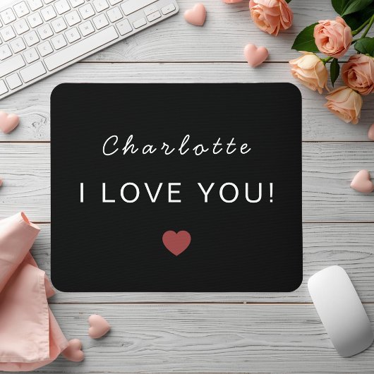 Moderne personalisierte Valentinsmauspad Mousepad
