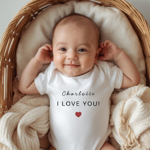 Moderne personalisierte Valentinstag-Baby-Body Baby Strampler