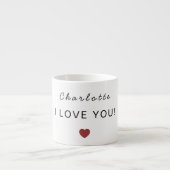 Moderne personalisierte Valentinstag-Espressotasse Espressotasse (Vorderseite)