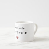 Moderne personalisierte Valentinstag-Espressotasse Espressotasse (Vorderseite Rechts)