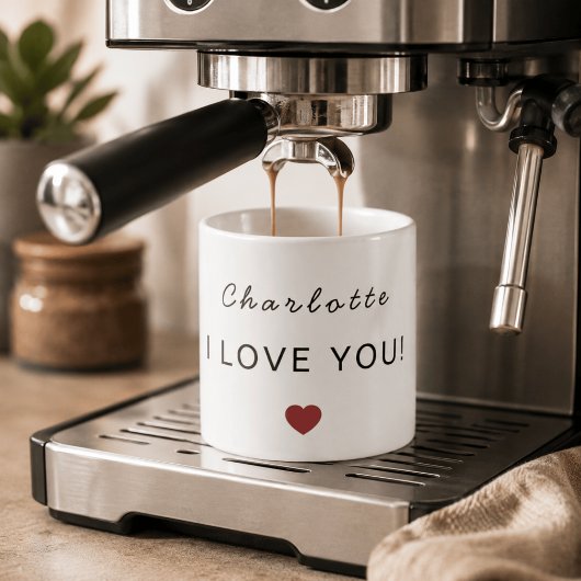 Moderne personalisierte Valentinstag-Espressotasse Espressotasse